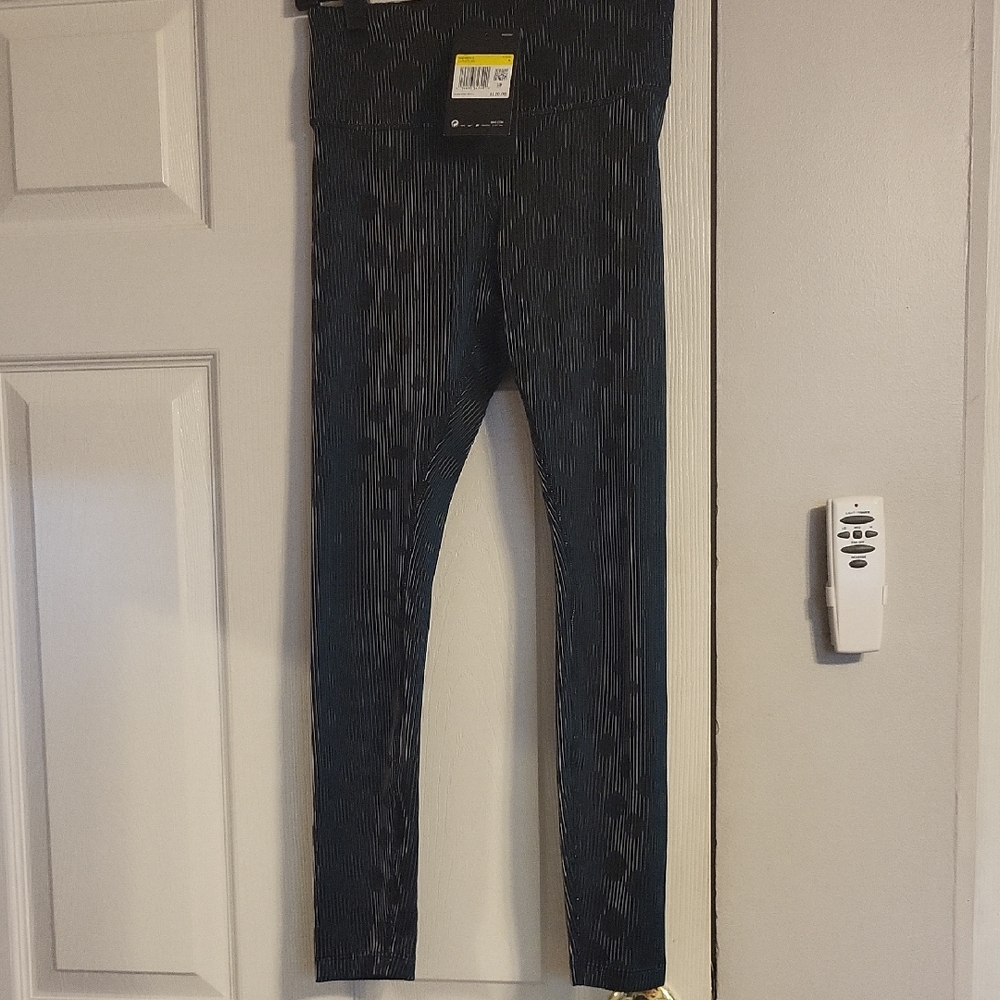 Black Striped High-Waist Leggings